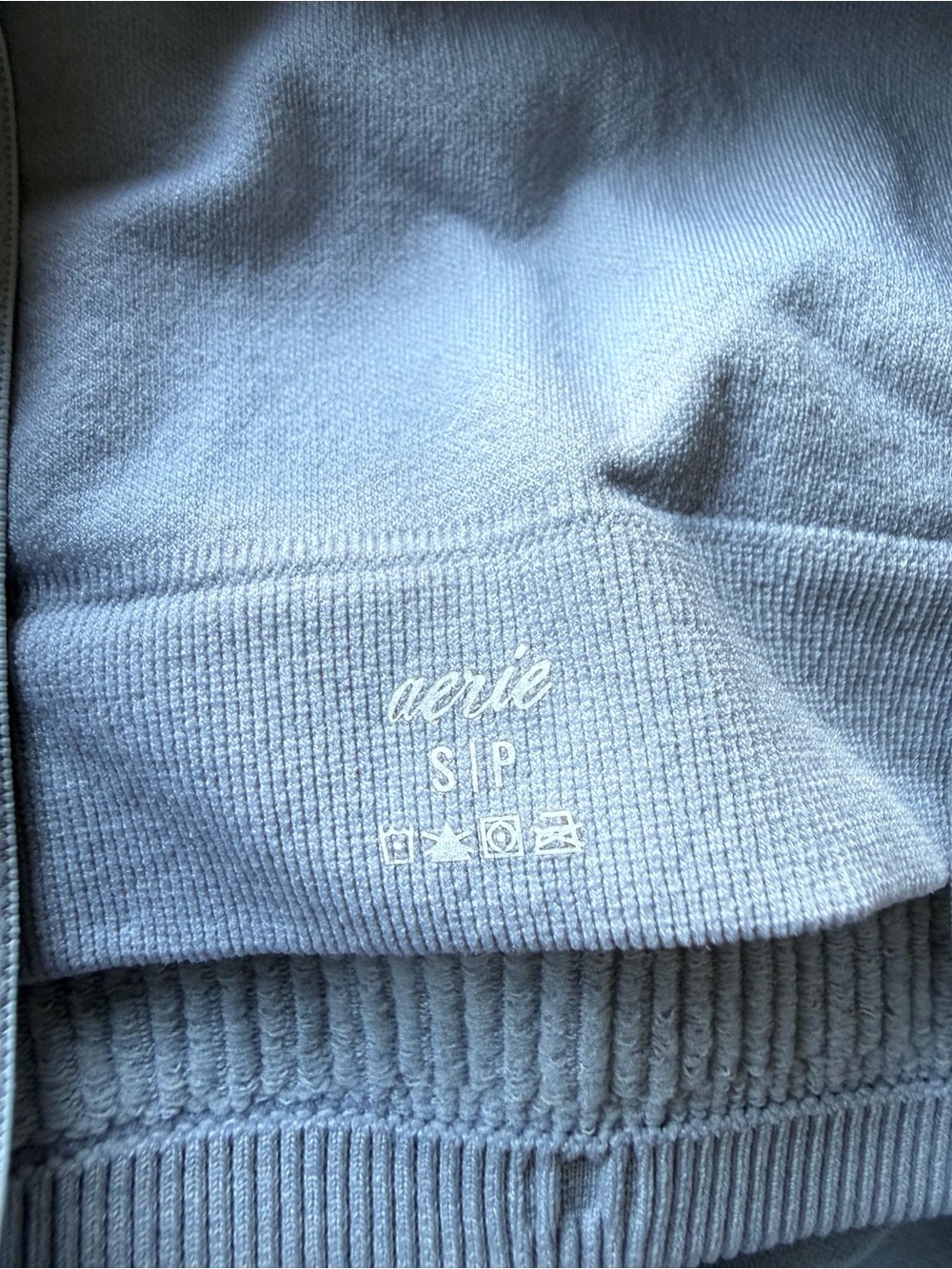 aerie Light Blue Ribbed Square-Neck Tank - Picture 5 of 5